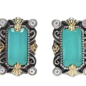 Konstantino Gold Chalcedony & Topaz Earrings